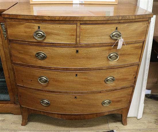 An early 19th century mahogany five drawer chest W.97cm